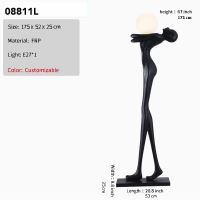 Immax SILUETTE Human WOMAN – 175 cm – socha, stojaca lampa, sklolaminát, čierna, 1xE27 (1)