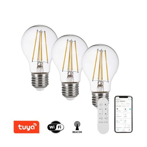 Smart filament žárovka Immax NEO LED  sada3xE27 7,3W CCT 900lm stmívatelná, WiFi,Beacon,DO