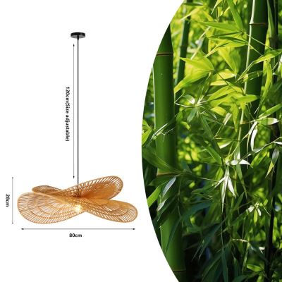 Immax BOHO MARIPOSA design függőlámpa, L80cm. E27, természetes juta