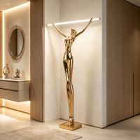 Immax SILUETTE Linea 180 cm – stojaca socha SMART LED 16 W, lampa, sklolaminát, ružové zlato (10)
