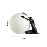 Immax SILUETTE Moon Lady – 53 cm, socha, dekoratívna lampa, čierna, sklolaminát, 1xE27 (4)