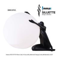 Immax SILUETTE Moon Lady – 53 cm, socha, dekoratívna lampa, čierna, sklolaminát, 1xE27
