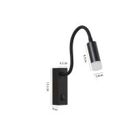 Immax GOAL designové nástěnné LED svítidlo s vypínačem,3W,138lm,4000K, ALL BLACK+ACRYL (8)