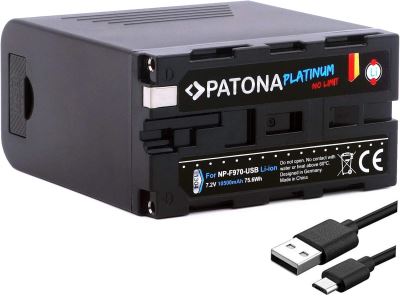 Sony NP-F970/F960/F950 10500mAh Li-Ion Platinum USB-C nabíjení s PD36