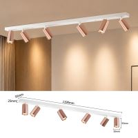 Immax PUNTO-6 Stropné nástenné svietidlo lineárne 6 hláv, GU10, 119cm, meď/biela (12)