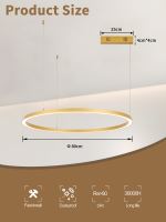 Immax NEO FINO NEW Smart lampa wisząca zlota 80cm CCT 60W Zigbee 3.0 (2)