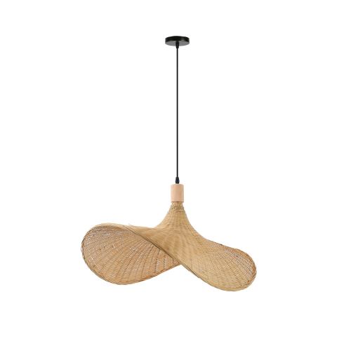 Immax BOHO SOMBRERO dizajnové závesné svietidlo D70cm, E27 prírodný ratan (1)