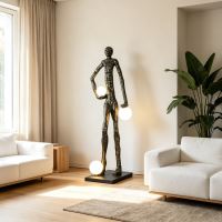 Immax SILUETTE Glam Aura – 185 cm – socha, stojaca lampa, bronz, sklolaminát, 3xE27 (7)