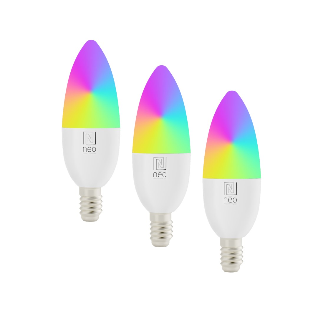LITE Smart 3x LED bulb E14 6W RGB + CCT color and white, dimmable, - IMMAX.cz