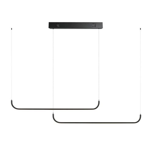 Immax NEO PATTINI Inteligentné dvojité závesné svietidlo 160-280cm, 52W, 3640lm čierne Zigbee 3.0