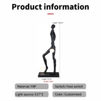 Immax SILUETTE Glam Aura  185 cm – socha v podobe stojacej lampy, sklolaminát, čierna, 3xE27 (1)