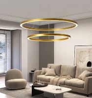 Immax NEO FINO Smart závěsné svítidlo 2 kruhy, 60+80cm, 93W zlaté, Zigbee 3.0 (9)