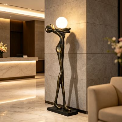 Immax SILUETTE Human WOMAN-175cm-socha, stojací lampa, bronz, sklolaminát, 1xE27