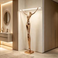 Immax SILUETTE Linea 180cm – socha stojací SMART LED 16W, lampa, sklolaminát, rose gold (17)