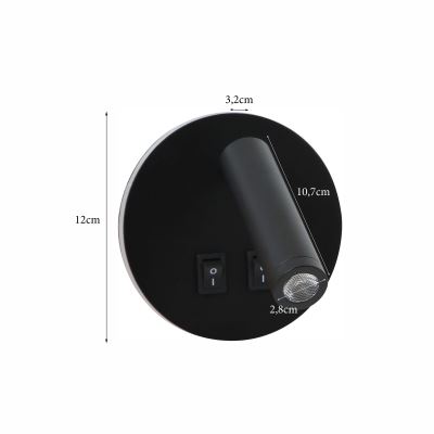 Immax GOAL 2 Vypínače, designové nástěnné LED 6W,393lm,4000K, svítidlo, ČERNÉ