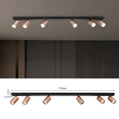 Immax PUNTO-6 stropní nástěnné bodové svítidlo linear 6 hlav, GU10, 119cm černá+měď