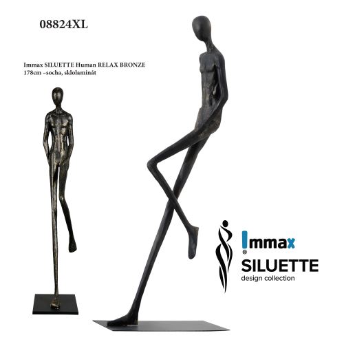 Immax SILUETTE Human RELAX – 178 cm – socha, bronz, sklolaminát (1)