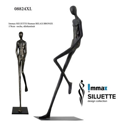Immax SILUETTE Human RELAX – 178 cm – rzeźba, brąz, laminat szklany