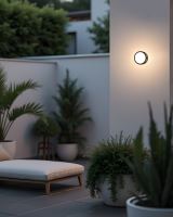 Immax LUXLINEVenkovní světlo LED nástěnné stropní kulaté  ČERNÉ 8W 3000K 240V IP54 (3)