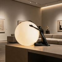 Immax SILUETTE Moon Lady – 53 cm, socha, dekoratívna lampa, čierna, sklolaminát, 1xE27 (15)