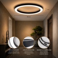 Immax NEO PASTEL SLIM Smart lampa sufitowa 95x7cm 68W czarna Zigbee 3.0 (15)