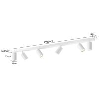 Immax PUNTO-6 Stropné nástenné svietidlo lineárne 6 hláv, GU10, 119cm, biele (13)