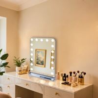 LED Immax HOLLYWOOD Maceup zrkadlo CCT, LCD displej, USB C/A výstupy, šedé (24)