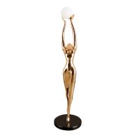 Immax SILUETTE Human WOMAN – 80 cm – socha, stojaca lampa, sklolaminát, ružové zlato, 1xG9
