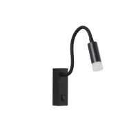 Immax GOAL designové nástěnné LED svítidlo s vypínačem,3W,138lm,4000K, ALL BLACK+ACRYL