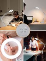 LED stmievateľná stolová lampa s lupou IMMAX ZOOM 12W/5V biela (2)