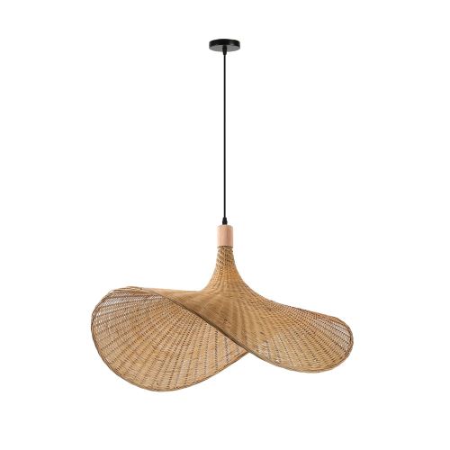 Immax BOHO SOMBRERO dizajnové závesné svietidlo D80cm, E27 prírodný ratan (1)