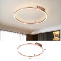 Immax NEO FINO lampa sufitowa (ścienna) 80cm, 55W, 4285lm Tuya Zigbee 3,0 z pilotem. Kolor miedzi.