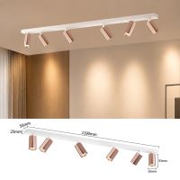 Immax PUNTO-6 Mennyezeti fali lámpa lineáris 6 fejjel, GU10, 119cm, réz – fehér (2)