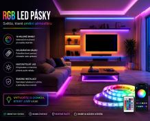 Inteligentný LED pás RGBIC+CCTIC Immax NEO LITE, WiFi, 5 m, TUYA, IR diaľkové ovládanie, Beacon (11)