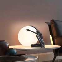 Immax SILUETTE Moon Lady – 53 cm, socha, dekoratívna lampa, čierna, sklolaminát, 1xE27 (8)