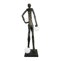 Immax SILUETTE Glam Aura – 185 cm – socha, stojaca lampa, bronz, sklolaminát, 3xE27 (2)