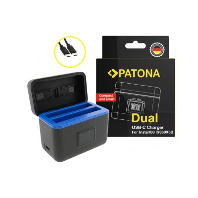 Dual töltő az INSTA360 X5 akkumulátorhoz (USB-C)