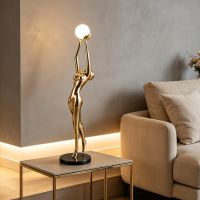 Immax SILUETTE Human WOMAN – 80 cm – socha, stojaca lampa, sklolaminát, ružové zlato, 1xG9 (3)