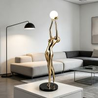 Immax SILUETTE Human WOMAN – 80 cm – socha, stojaca lampa, sklolaminát, ružové zlato, 1xG9 (6)