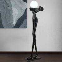 Immax SILUETTE Human WOMAN – 175 cm – socha, stojaca lampa, sklolaminát, čierna, 1xE27 (10)