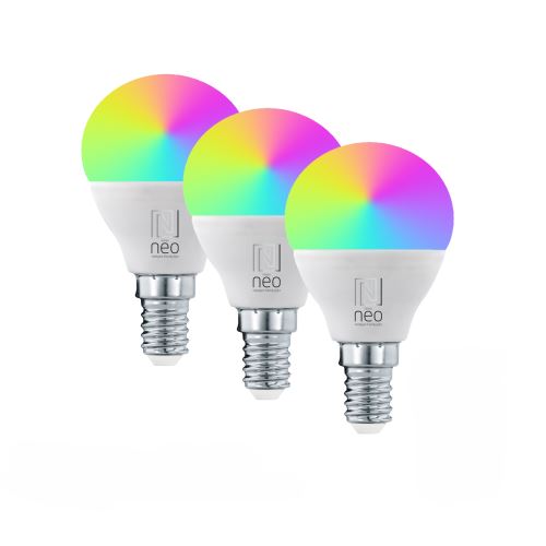 Immax NEO LITE Smart 3x žárovka LED E14 6W RGB+CCT barevná a bílá, stmv, WiFi, P45, Beacon (10)