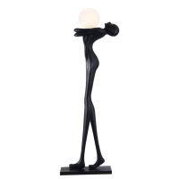 Immax SILUETTE Human WOMAN – 175 cm – socha, stojaca lampa, sklolaminát, čierna, 1xE27