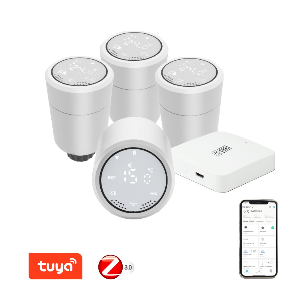 Immax NEO Smart Thermostat 4+1 Starter Kit, Zigbee, TUYA - IMMAX.cz