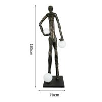 Immax SILUETTE Glam Aura – 185 cm – socha, stojaca lampa, bronz, sklolaminát, 3xE27 (3)