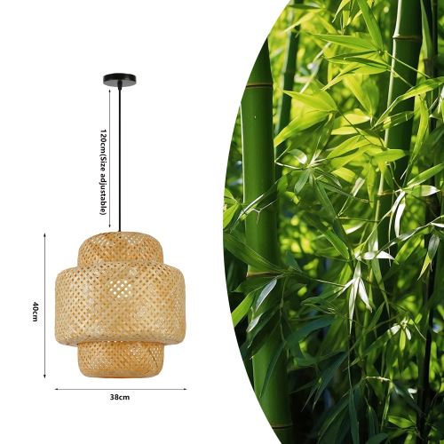 Immax BOHO HILO designové závěsné svítidlo, D38cm. E27. bambus (7)