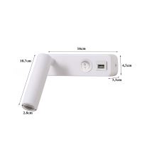 Immax GOAL USB +VYPÍNAČ designové nástěnné LED svítidlo 3W,138lm,4000K,WHITE (1)