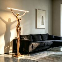Immax SILUETTE Linea 180cm – socha stojací SMART LED 16W, lampa, sklolaminát, rose gold (1)