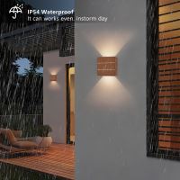 Vonkajšie LED svietidlo Immax LUXLINE, nástenné svietidlo, orechové drevo, 6W, 3000K, 240V, IP54 (9)