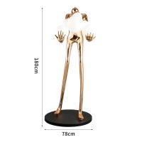 Immax SILUETTE HUMAN BALL – 180 cm – socha, stojaca lampa, sklolaminát a plast, ružové zlato, 6xE27 (2)