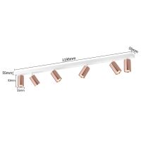 Immax PUNTO-6 Mennyezeti fali lámpa lineáris 6 fejjel, GU10, 119cm, réz – fehér (10)